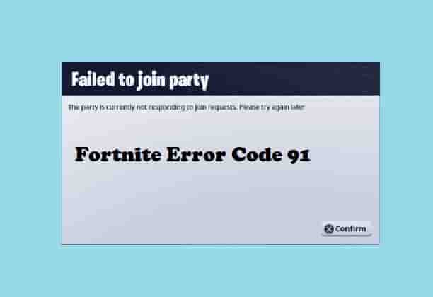 Fortnite error code 91